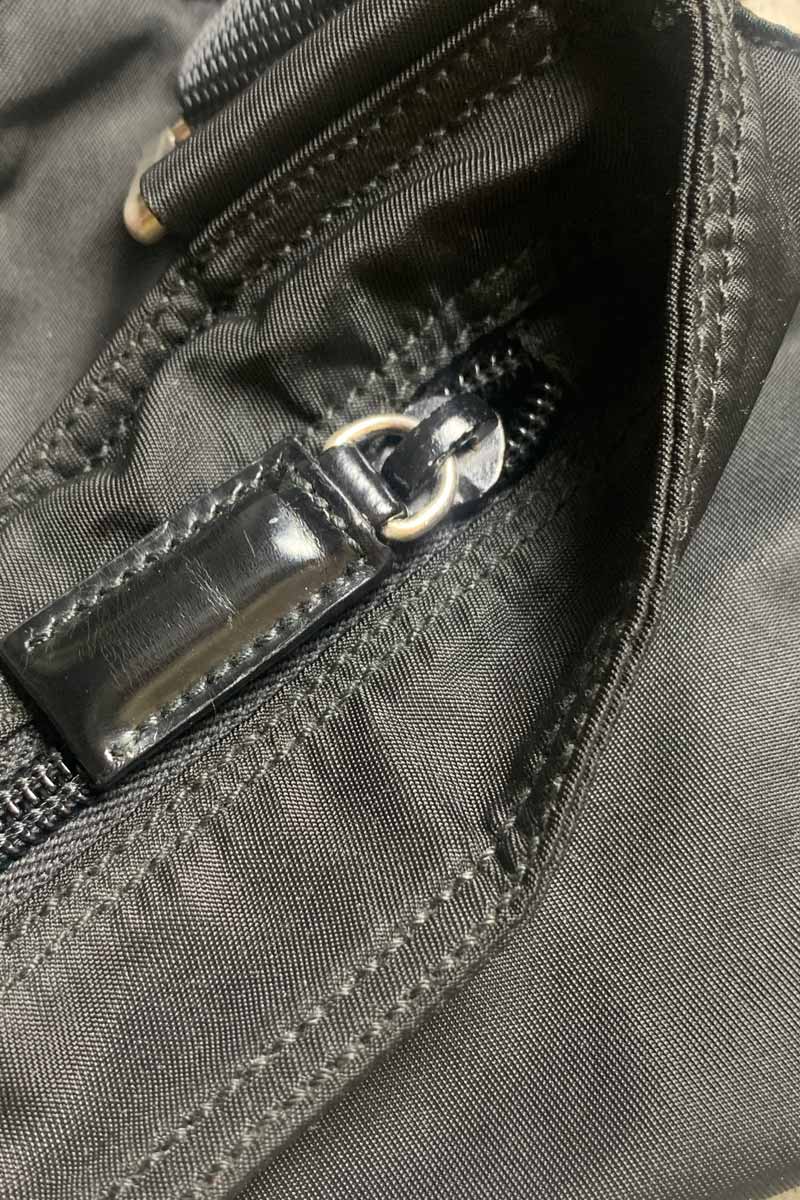 MADE IN ITALY NYLON SMALL SHOULDER BAG / BLACK [SIZE: ONE SIZE USED]
