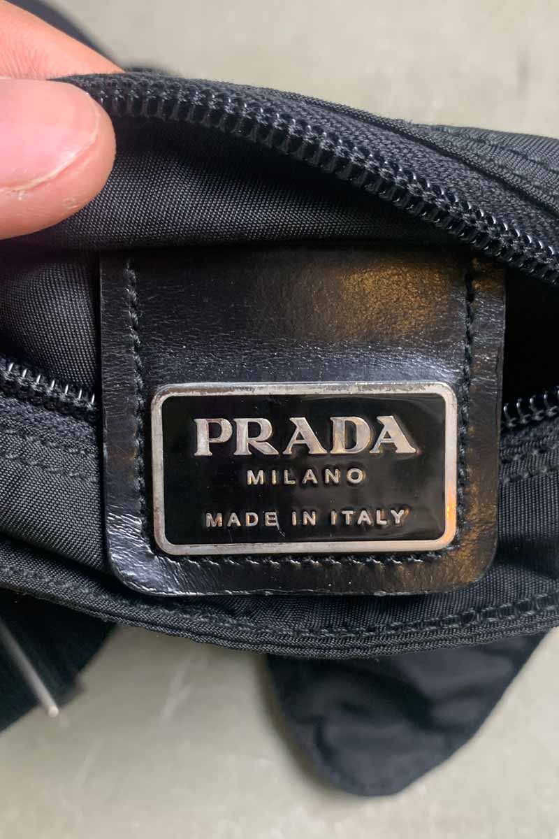 MADE IN ITALY NYLON SMALL SHOULDER BAG / BLACK [SIZE: ONE SIZE USED]