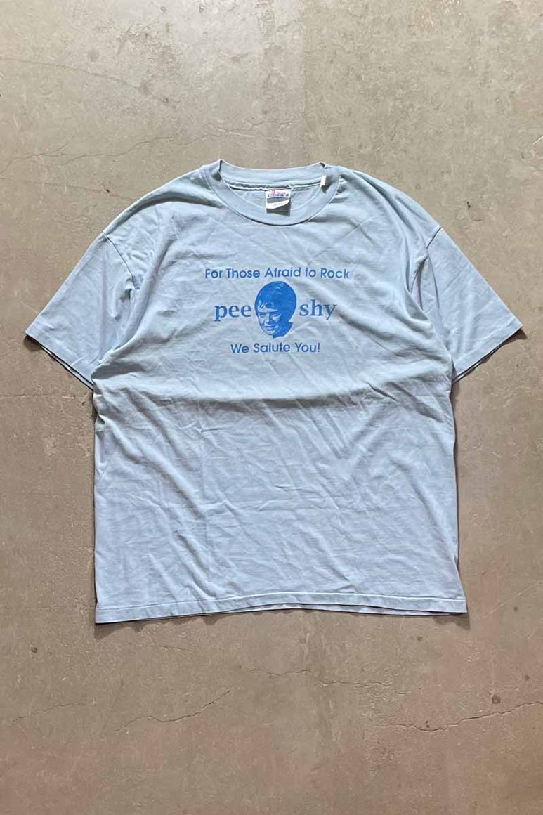 MADE IN USA 90'S PEE SHY T-SHIRT / BLUE [SIZE: XL USED]