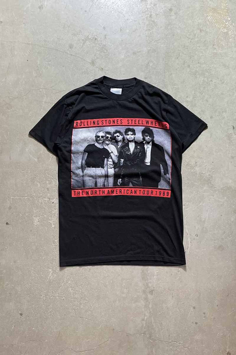 MADE IN USA 89'S T-SHIRT ROLLING STONES T-SHIRT / BLACK [SIZE: M USED]