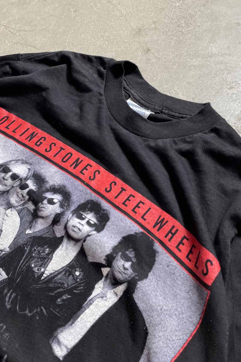 MADE IN USA 89'S T-SHIRT ROLLING STONES T-SHIRT / BLACK [SIZE: M USED]