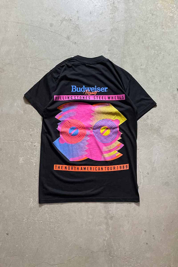 MADE IN USA 89'S T-SHIRT ROLLING STONES T-SHIRT / BLACK [SIZE: M USED]
