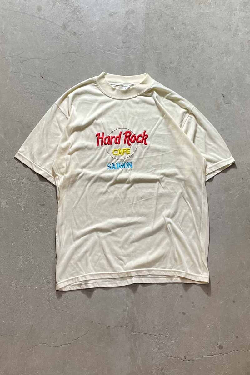90'S HARD ROCK CAFÉ SAIGON EMBROIDERY T-SHIRT / YELLOW [SIZE: 2XL USED]