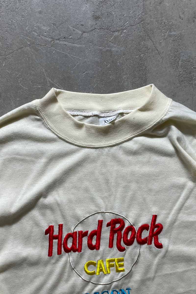 90'S HARD ROCK CAFÉ SAIGON EMBROIDERY T-SHIRT / YELLOW [SIZE: 2XL USED]