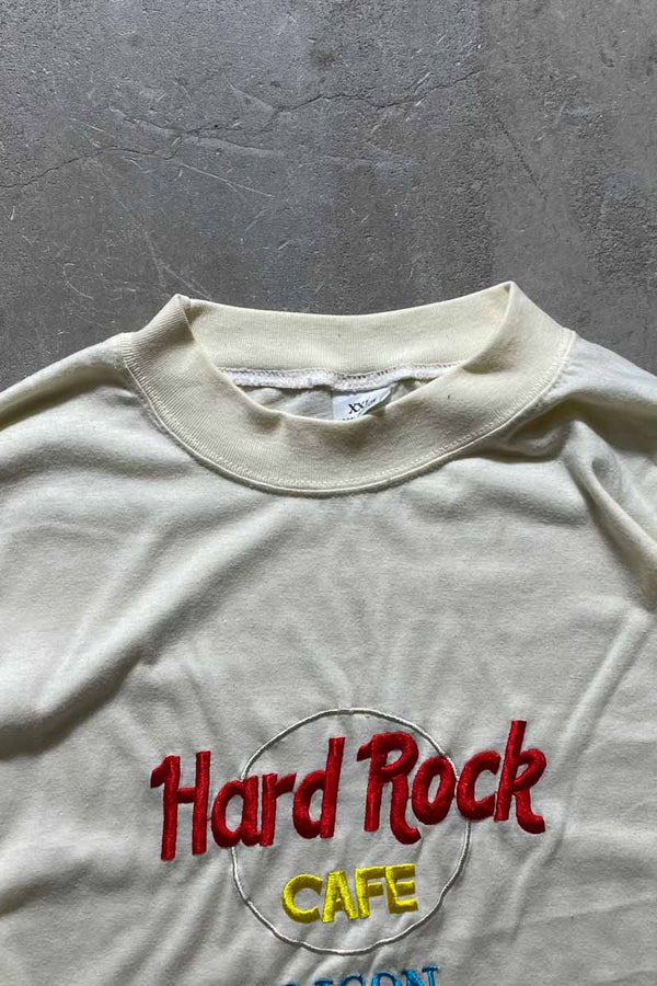 90'S HARD ROCK CAFÉ SAIGON EMBROIDERY T-SHIRT / YELLOW [SIZE: 2XL USED]