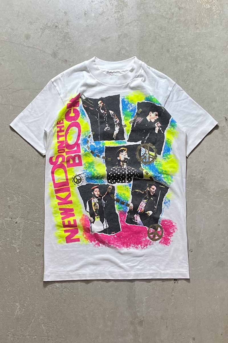 MADE IN USA 90'S NEW KIDS ON THE BLOCK T-SHIRT / WHITE [SIZE: S USED]