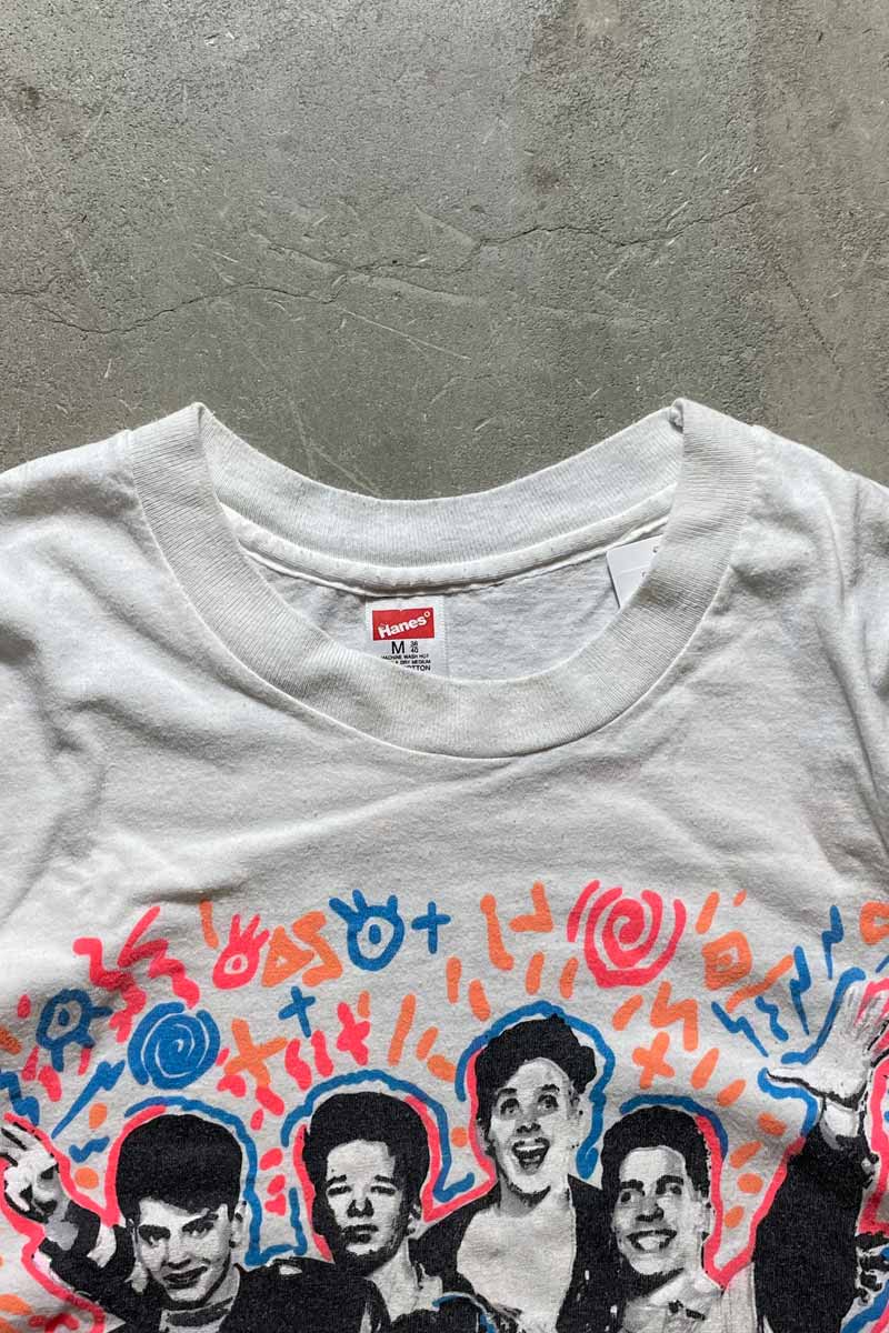 MADE IN USA 90'S NEW KIDS ON THE BLOCK T-SHIRT / WHITE [SIZE: M USED]