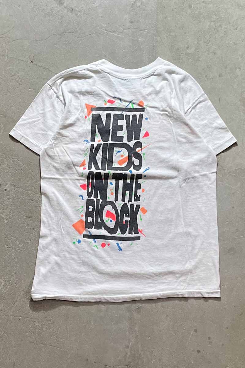 MADE IN USA 90'S NEW KIDS ON THE BLOCK T-SHIRT / WHITE [SIZE: M USED]