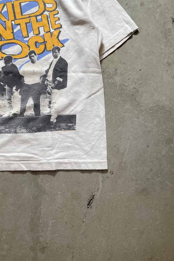 MADE IN USA 89'S NEW KIDS ON THE BLOCK T-SHIRT / WHITE [SIZE: L USED]