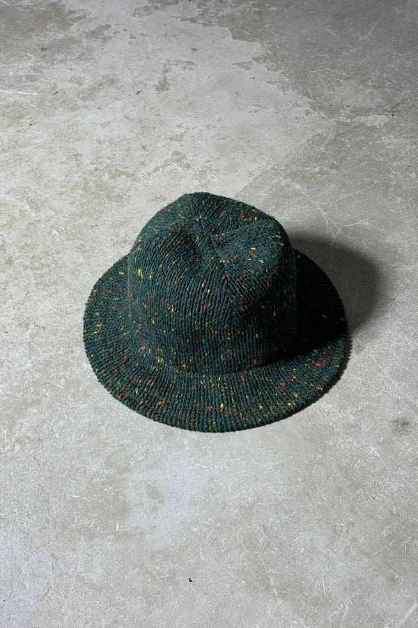 MADE IN FRANCE 80-90'S MELANGE WOOL HAT / GREEN [SIZE: ONE SIZE USED]
