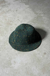 MADE IN FRANCE 80-90'S MELANGE WOOL HAT / GREEN [SIZE: ONE SIZE USED]