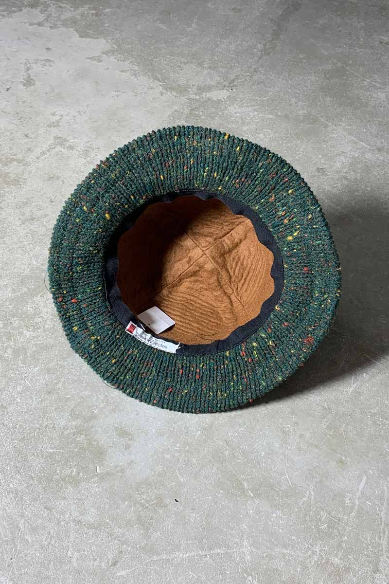 MADE IN FRANCE 80-90'S MELANGE WOOL HAT / GREEN [SIZE: ONE SIZE USED]