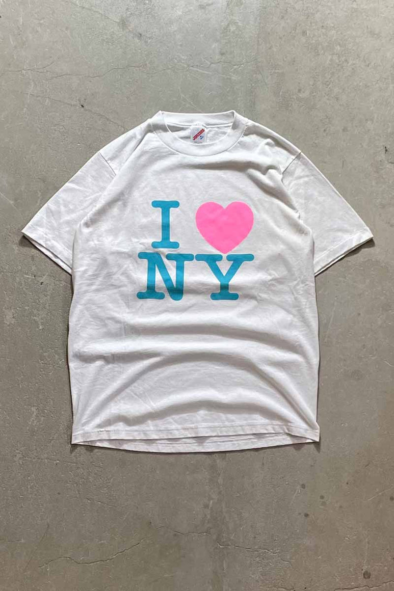MADE IN USA 90'S I LOVE NY T-SHIRT / WHITE [SIZE: M USED]