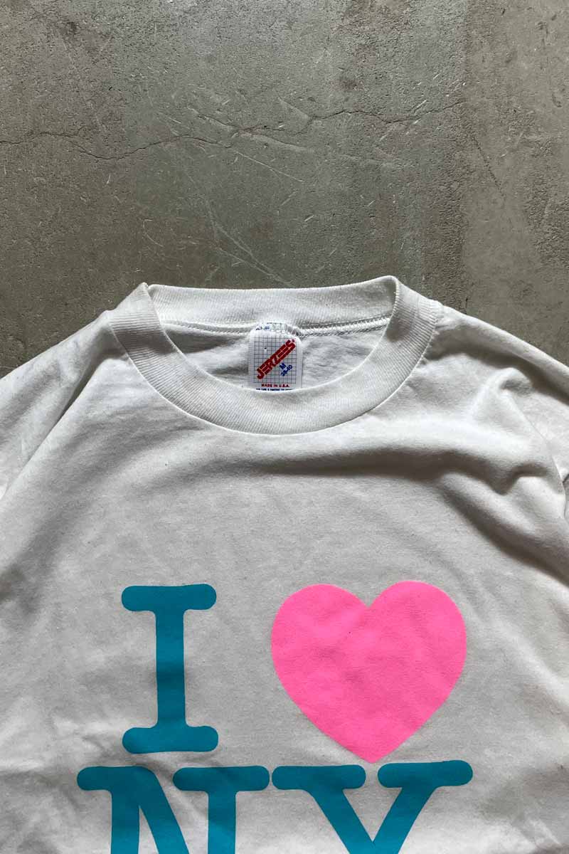 MADE IN USA 90'S I LOVE NY T-SHIRT / WHITE [SIZE: M USED]
