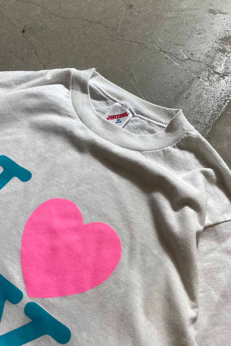 MADE IN USA 90'S I LOVE NY T-SHIRT / WHITE [SIZE: M USED]