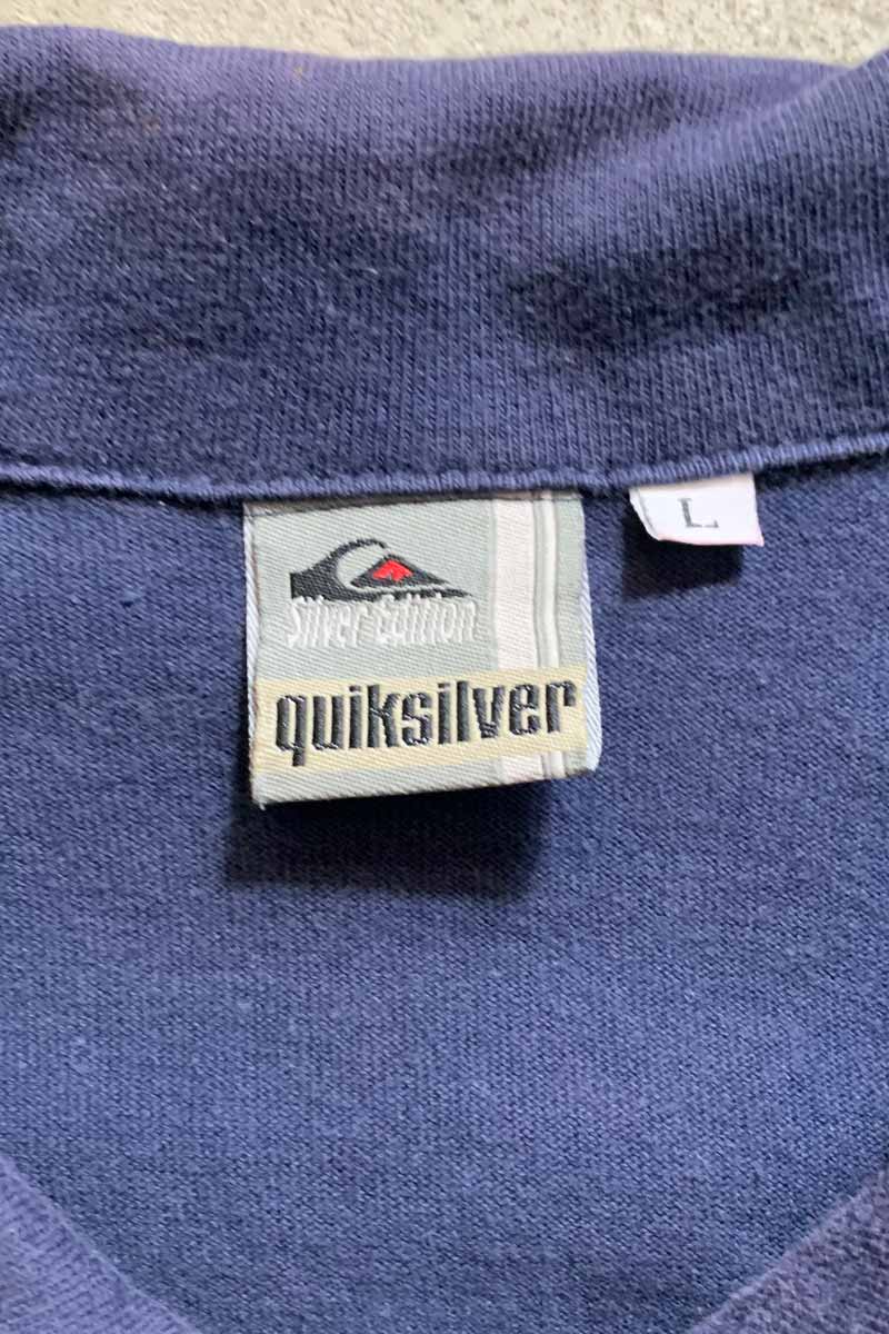 MADE IN USA 90'S S/S CHECK SWEAT SHIRT / NAVY [SIZE: L USED]