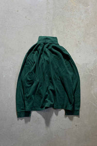 HALF-ZIP COTTON KNIT SWEATER / GREEN [SIZE: XL USED]