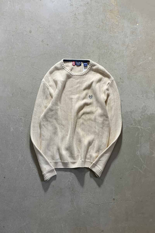 COTTON KNIT SWEATER / BEIGE [SIZE: L USED]