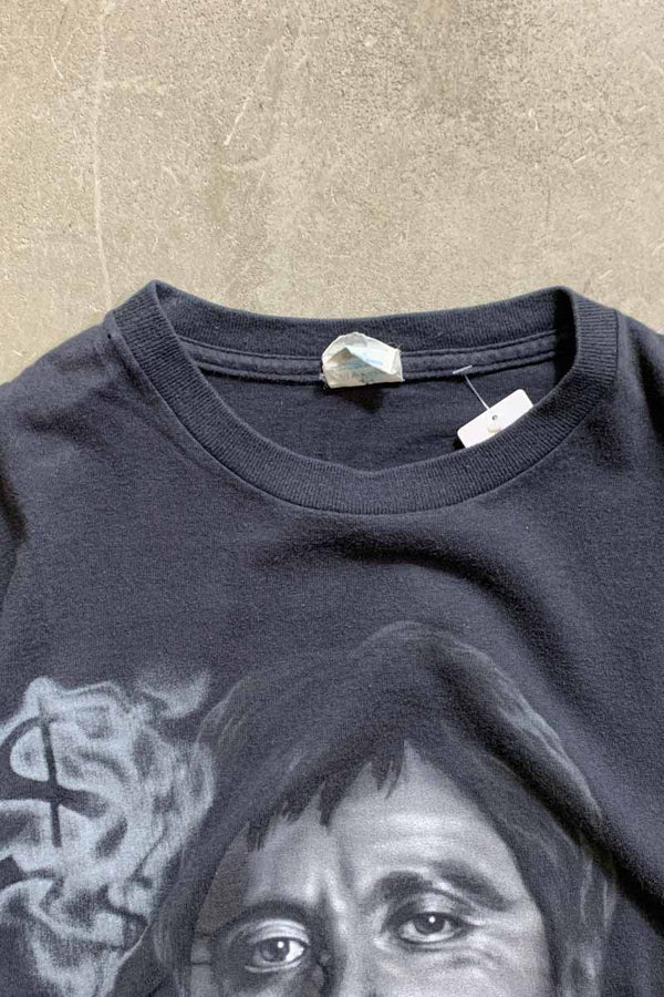 90'S S/S AL PACINO FACE PRINT MOVIE T-SHIRT / BLACK [SIZE: M USED]