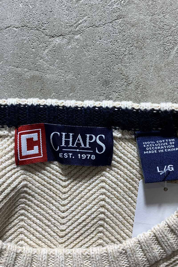 COTTON KNIT SWEATER / BEIGE [SIZE: L USED]