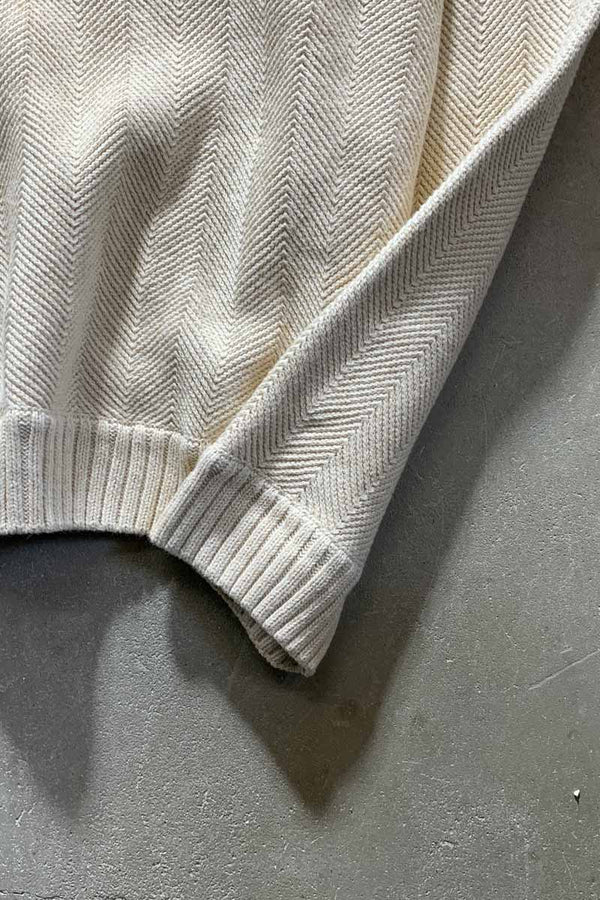 COTTON KNIT SWEATER / BEIGE [SIZE: L USED]