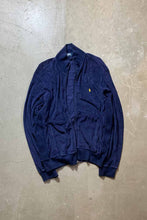 画像をギャラリービューアに読み込む, 90&#39;S FULL ZIP COTTON PILE KNIT TRACK JACKET / NAVY [SIZE: M USED]
