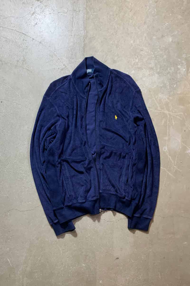 POLO BY RALPH LAUREN | 90'S FULL ZIP COTTON PILE KNIT TRACK JACKET