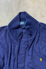 画像をギャラリービューアに読み込む, 90&#39;S FULL ZIP COTTON PILE KNIT TRACK JACKET / NAVY [SIZE: M USED]
