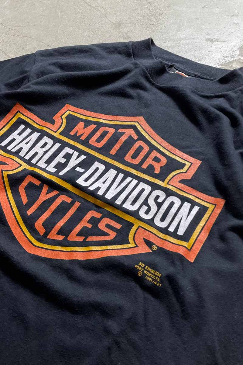MADE IN USA 91'S 3D EMBLEM T-SHIRT / BLACK [SIZE: L USED]