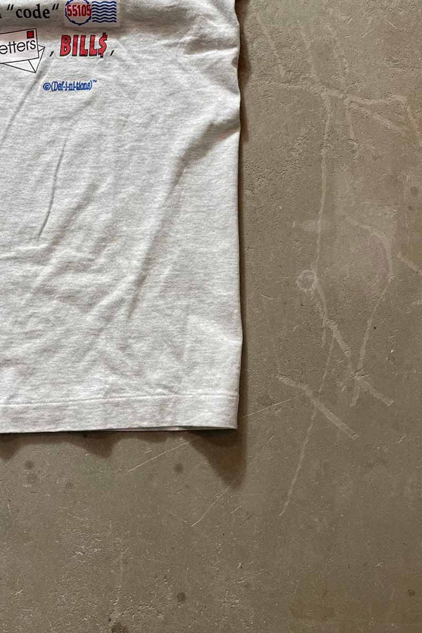 MADE IN USA 90'S POSTAL WORKER MESSAGE T-SHIRT / GRAY [SIZE: L USED]