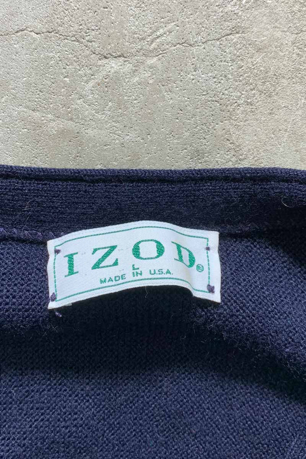 MADE IN USA 90'S ACRYLIC KNIT CARDIGAN / NAVY [SIZE: L USED]