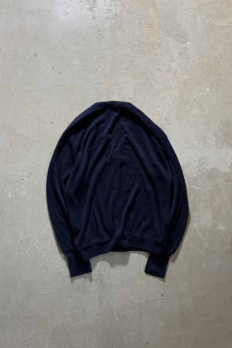 MADE IN USA 90'S ACRYLIC KNIT CARDIGAN / NAVY [SIZE: L USED]