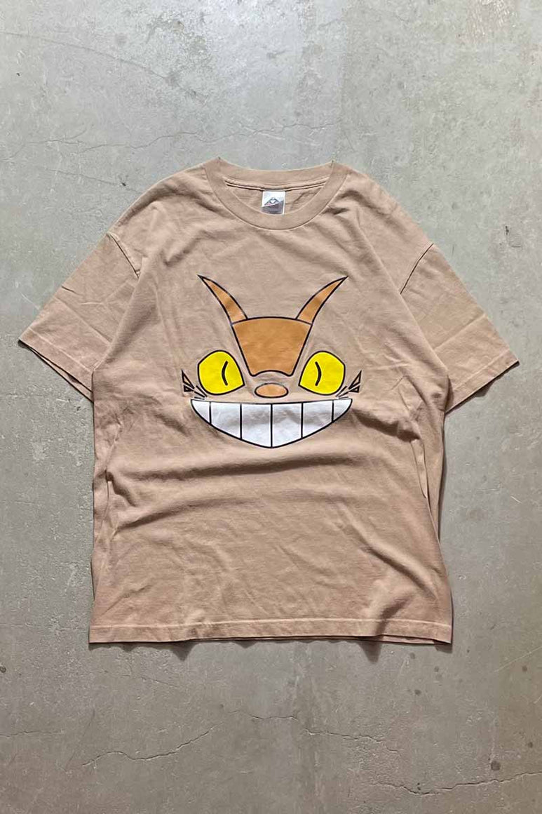 MY NEIGHBOUR TOTORO BOOTLEG CAT BUS T-SHIRT / BEIGE [SIZE: L USED]