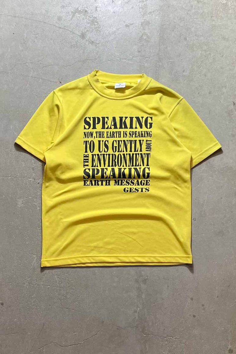 ENVIROMENT MESSAGE T-SHIRT / YELLOW [SIZE: M相当 USED]