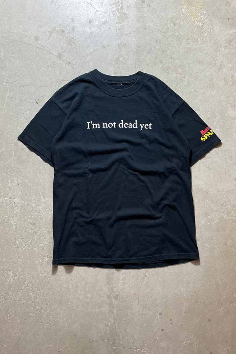 90'S S/S I'M NOT DEAD YET MONTY PYTHON'S SPAMALOT MUSICAL T-SHIRT / BLACK [SIZE: S相当 USED]