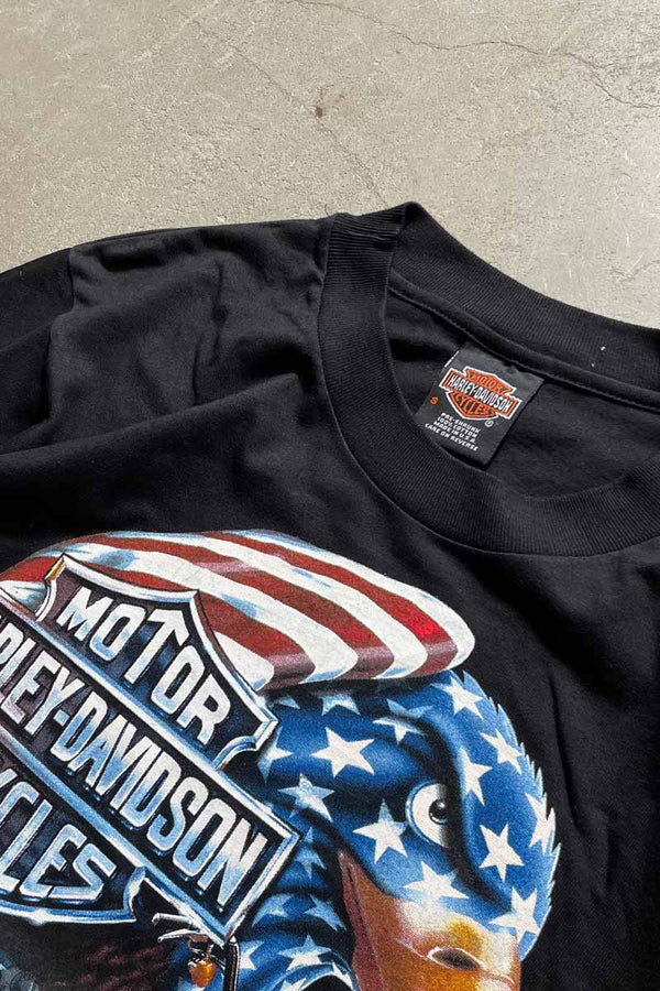 MADE IN USA 90'S PETERSON'S BALD EAGLE T-SHIRT / BLACK [SIZE: S USED]