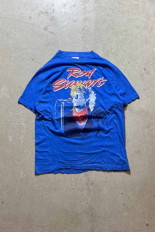 MADE IN USA 84'S ROD STEWART T-SHIRT / BLUE [SIZE: L USED]