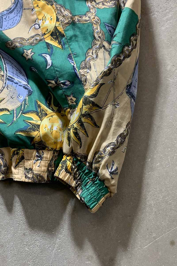 90'S DESIGN ZIP UP SILK JACKET / MULTI [SIZE: M USED]