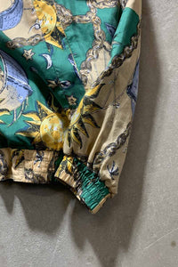 90'S DESIGN ZIP UP SILK JACKET / MULTI [SIZE: M USED]