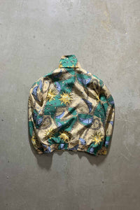 90'S DESIGN ZIP UP SILK JACKET / MULTI [SIZE: M USED]