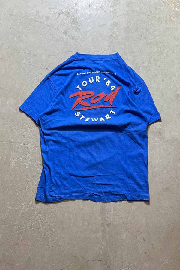 MADE IN USA 84'S ROD STEWART T-SHIRT / BLUE [SIZE: L USED]
