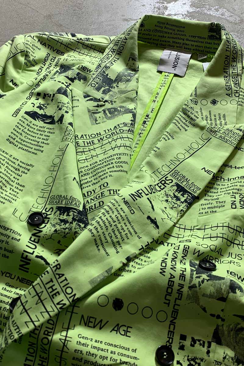 DESIGN TAILORED COAT / NEON [SIZE: XL USED]