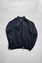 画像をギャラリービューアに読み込む, MADE IN ITALY 90&#39;S VIRGIN WOOL DRIVERS KNIT SWEATER / BLACK [SIZE: L USED]
