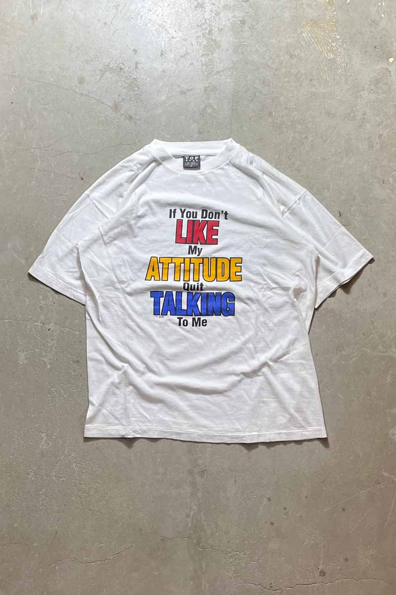 92'S LIKE MY ATTITUDE MESSAGE T-SHIRT / WHITE [SIZE: M USED]