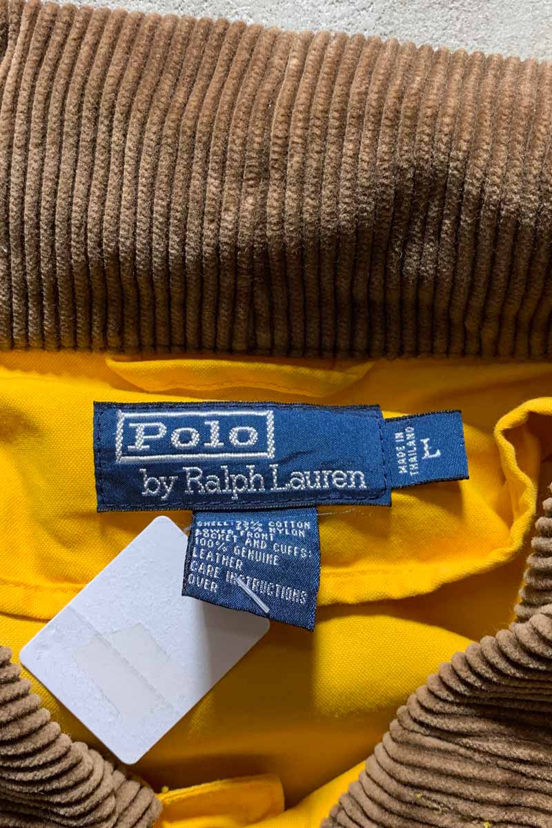 90's COTTON NYLON FIREMAN JACKET / YELLOW [SIZE: L USED]