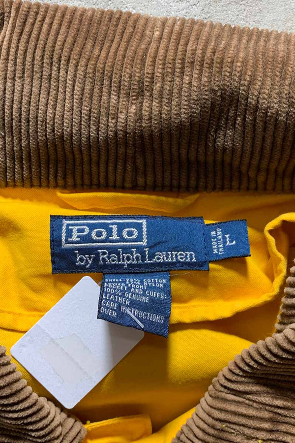 90's COTTON NYLON FIREMAN JACKET / YELLOW [SIZE: L USED]