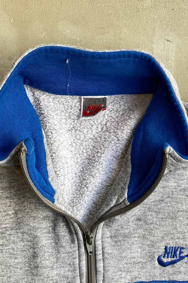 MADE IN USA 90'S SWEAT TRACK JACKET / BLUE / GRAY [SIZE: L USED]