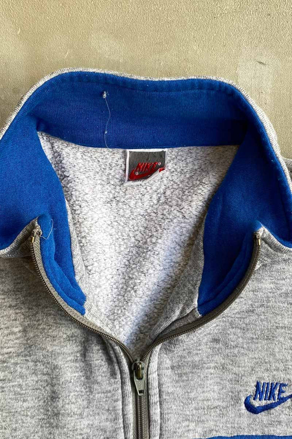 MADE IN USA 90'S SWEAT TRACK JACKET / BLUE / GRAY [SIZE: L USED]