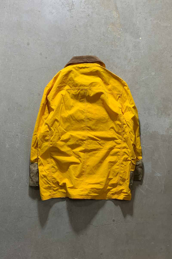 90's COTTON NYLON FIREMAN JACKET / YELLOW [SIZE: L USED]