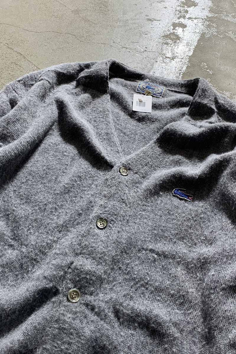 70-80s ACRYLIC KNIT CARDIGAN / GREY [SIZE: L USED]